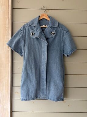 Kenzo Paris Denim Shirt | Size 36 | Designer Short Sleeve